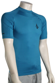 Volcom Lido Solid SS Rash Guard - Tidal Blue