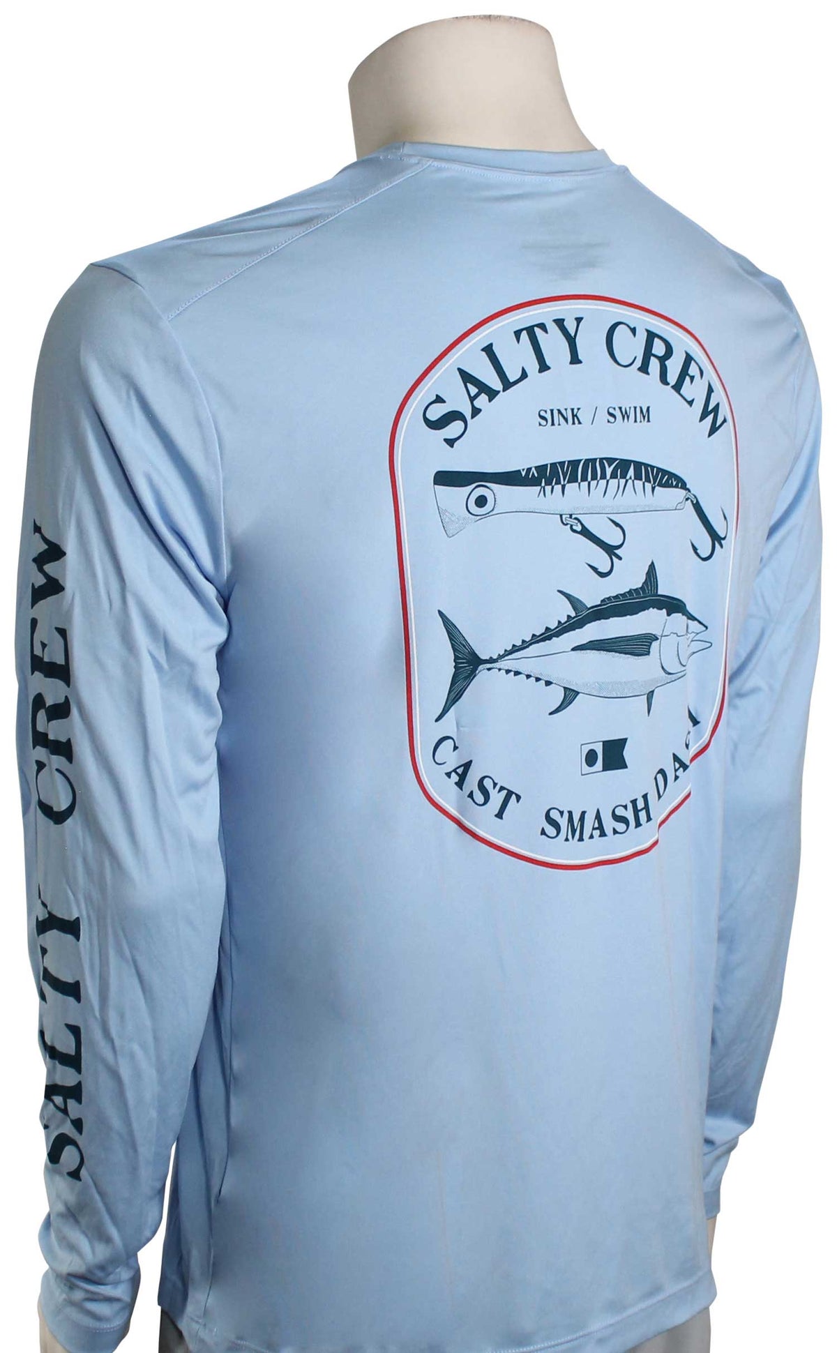 Salty Crew Surface LS Surf Shirt - Light Blue – back view