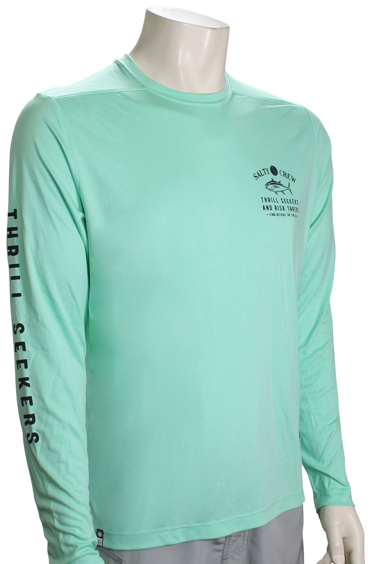 Salty Crew Fishmonger LS Rashguard - Seafoam