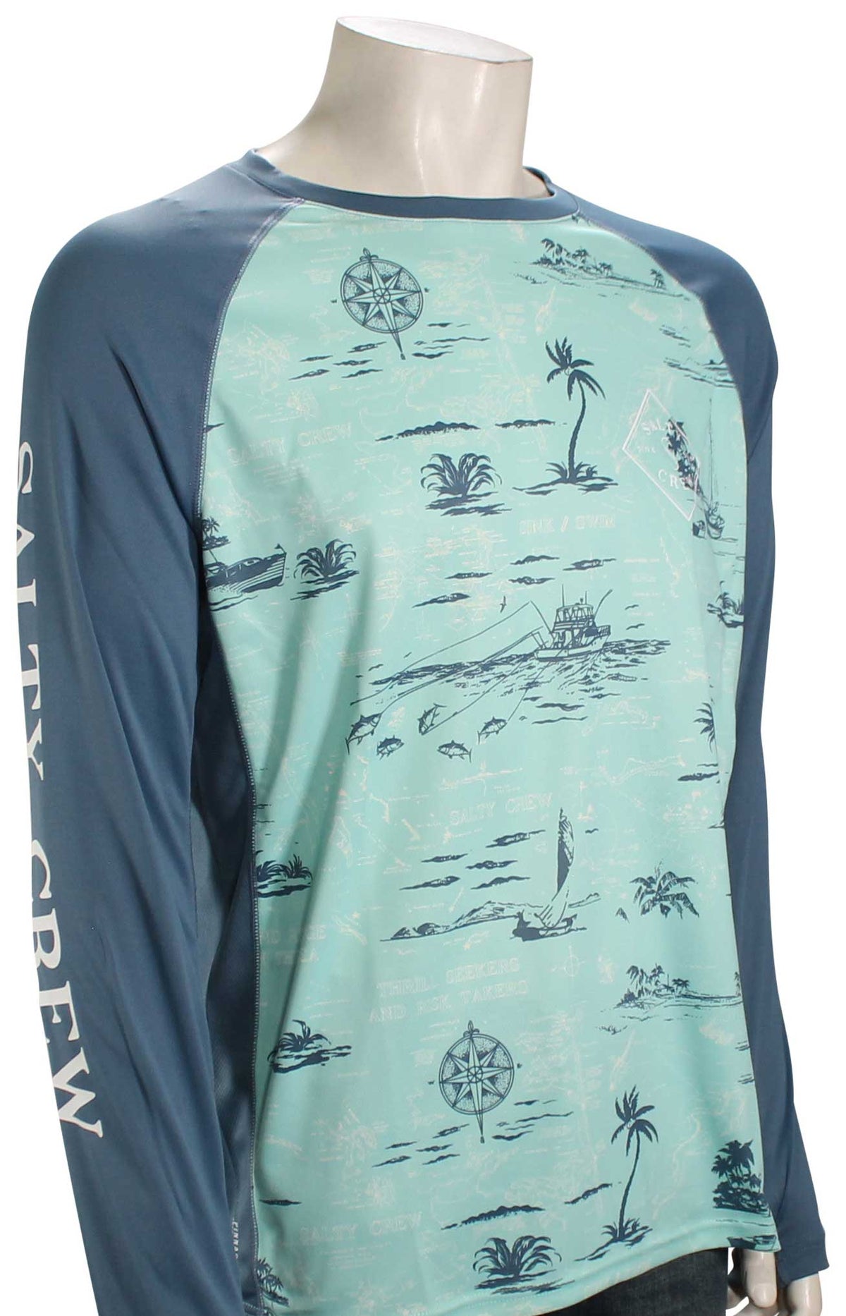 Salty Crew Tippet Pinnacle LS Surf Shirt - Sea Foam / Harbor