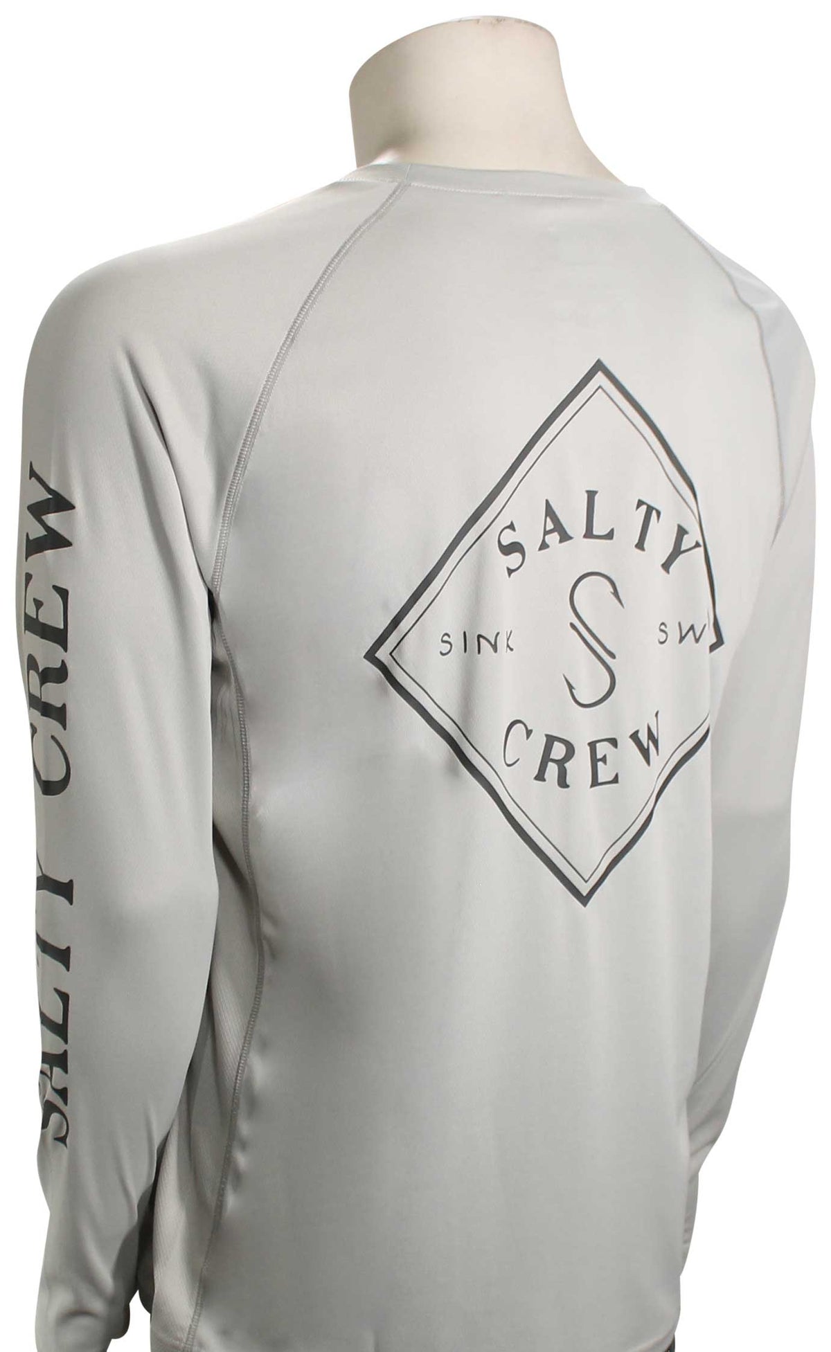 Salty Crew Tippet Pinnacle LS Surf Shirt - Grey – back view