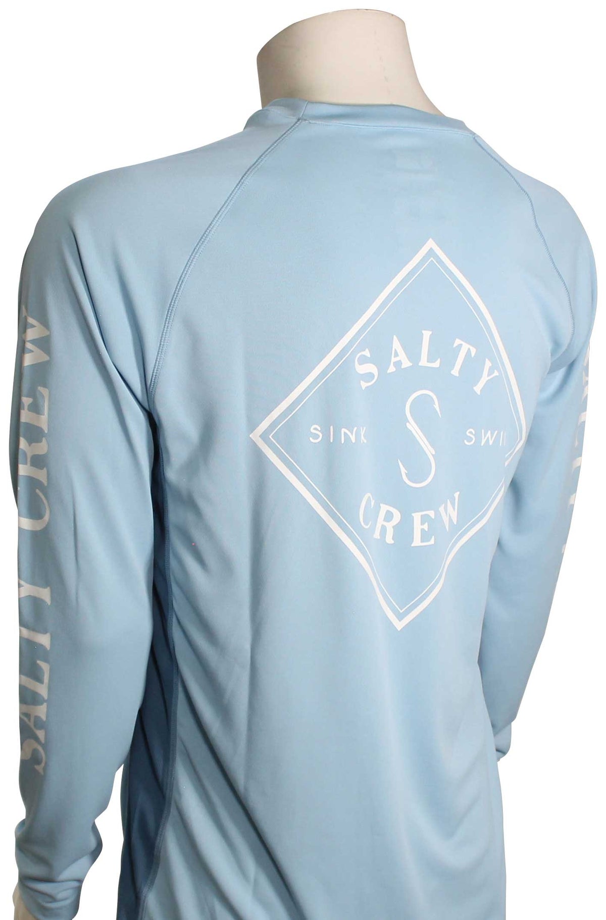 Salty Crew Tippet Pinnacle + LS Surf Shirt - Light Blue – back view