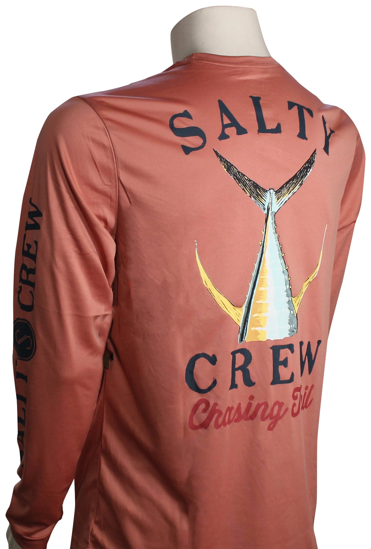 Salty Crew Tailed Tech LS Surf Shirt - Coral – back view