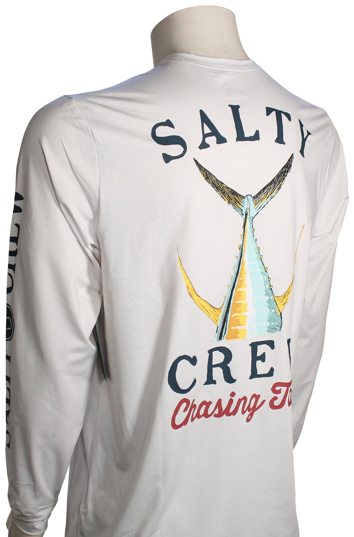 Salty Crew Tailed Tech LS Surf Shirt - White – back view