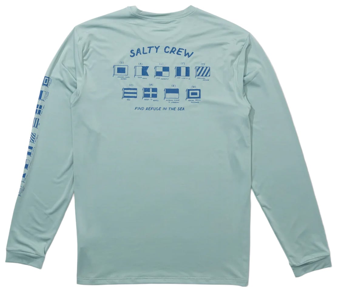 Salty Crew Call Sign LS Sun Shirt - Marine – back view