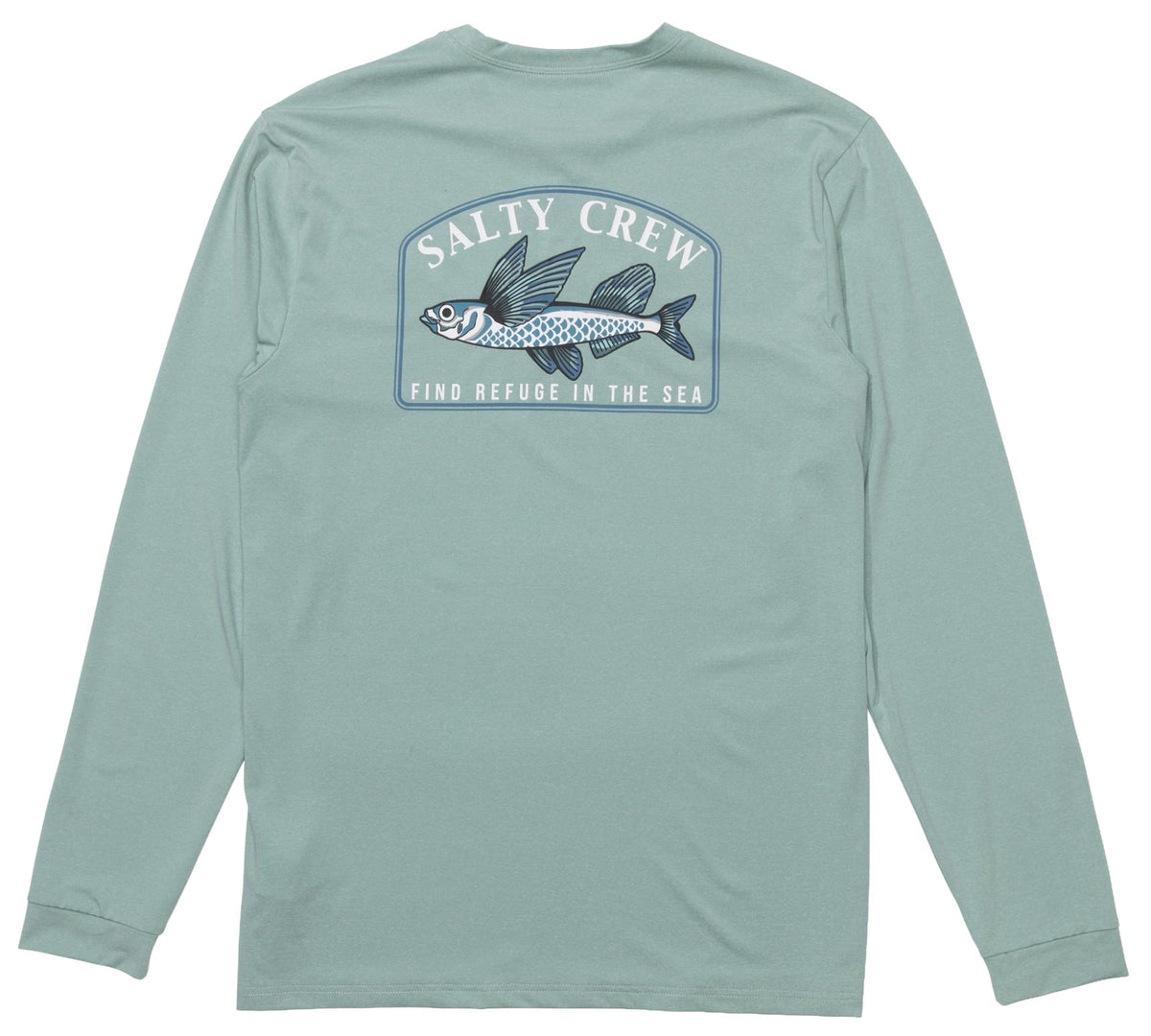 Salty Crew Fly Home Men's Long Sleeve Sun Shirt - Seaside Heather – back view