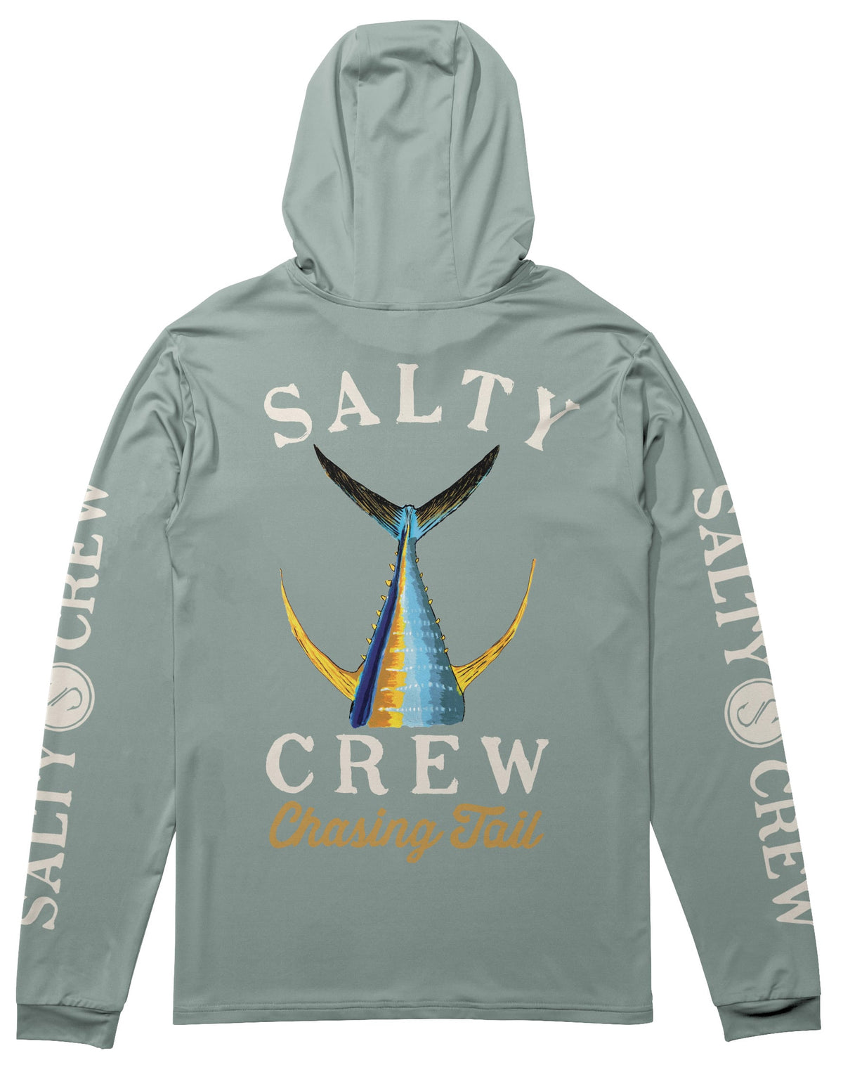 Salty Crew Tailed Men's Long Sleeve Hooded Sun Shirt - Jade – back view