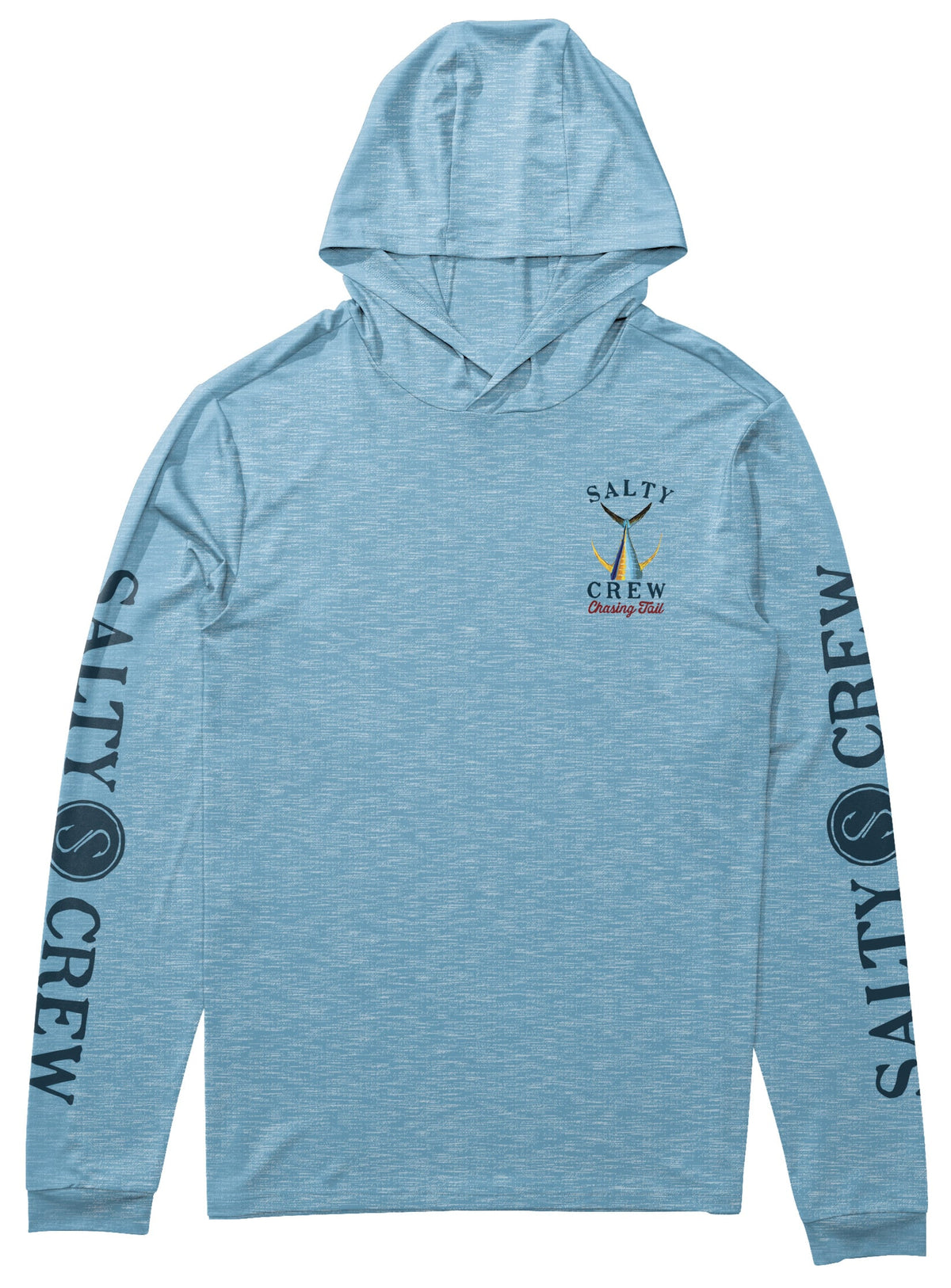 Salty Crew Tailed Men's Long Sleeve Hooded Sun Shirt - Blue Heather
