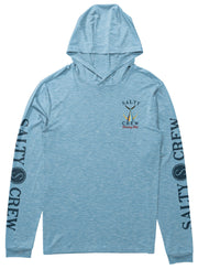 Salty Crew Tailed Men's Long Sleeve Hooded Sun Shirt - Blue Heather