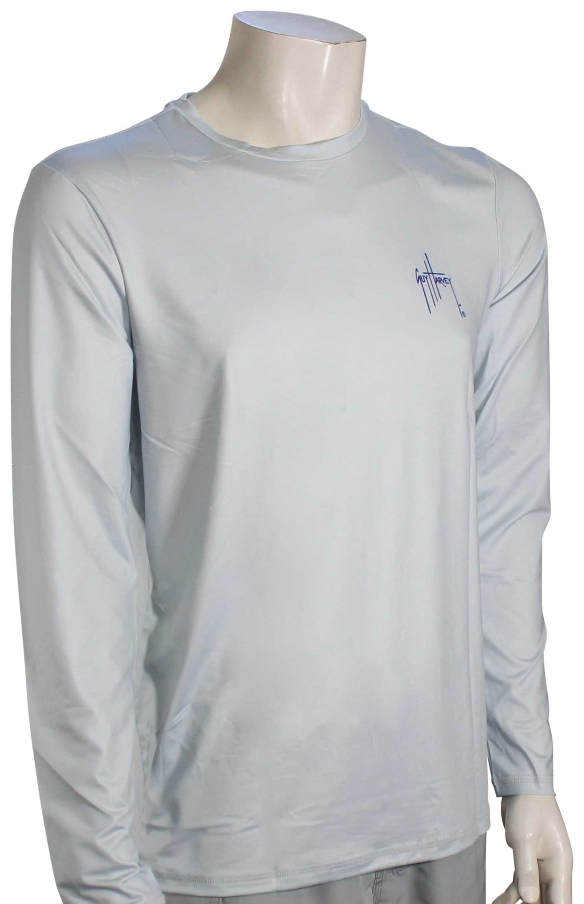 Guy Harvey Slam Split LS Surf Shirt - Microchip, front view