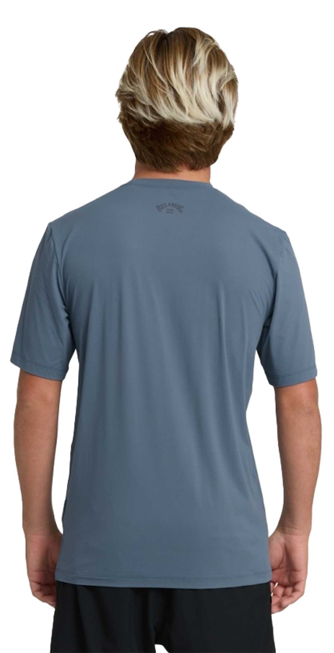 Billabong All Day Wave SS Surf Shirt Rash Guard - Fog – back view