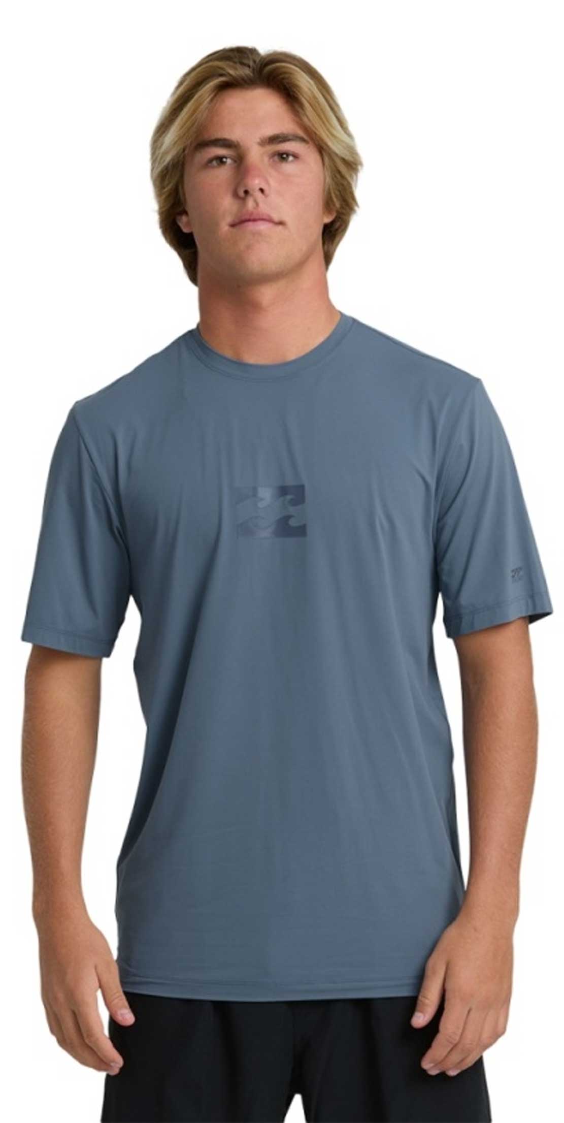 Billabong All Day Wave SS Surf Shirt Rash Guard - Fog