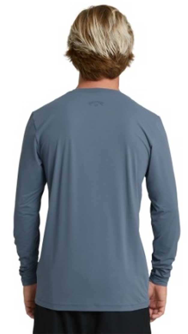 Billabong All Day Wave Loose Fit LS Rash Guard - Fog Blue – back view