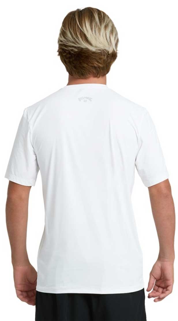 Billabong All Day Wave SS Surf Shirt Rash Guard - White – back view