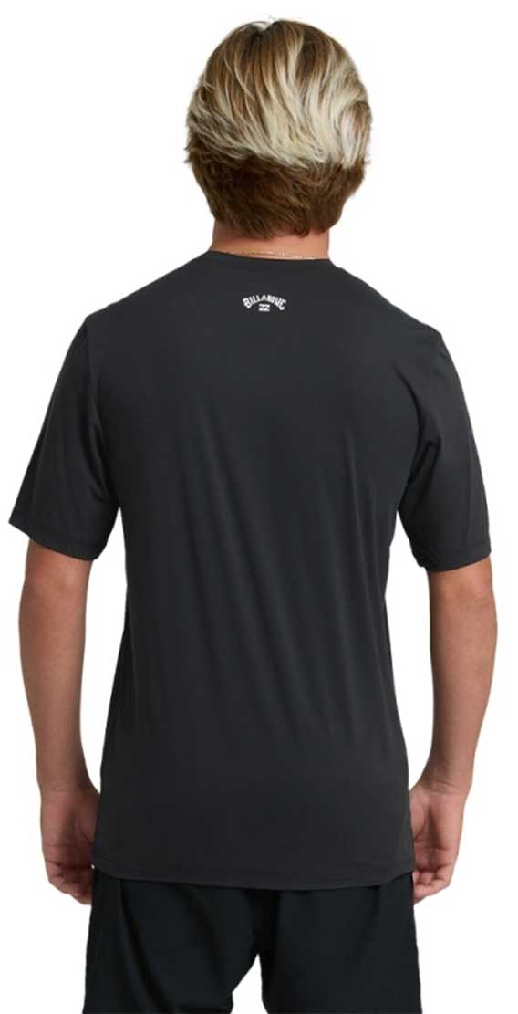Billabong All Day Wave SS Surf Shirt Rash Guard - Black – back view