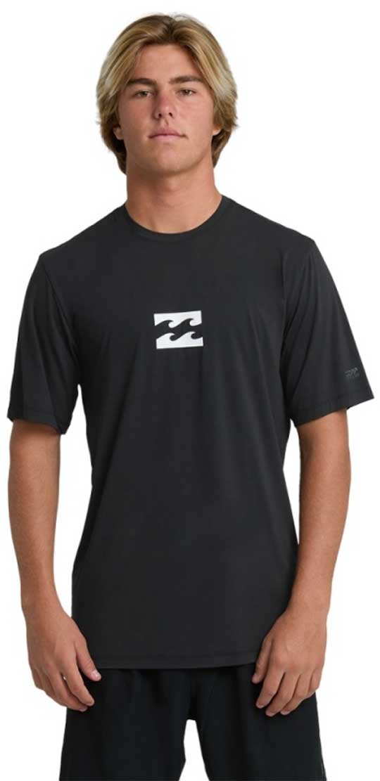 Billabong All Day Wave SS Surf Shirt Rash Guard - Black
