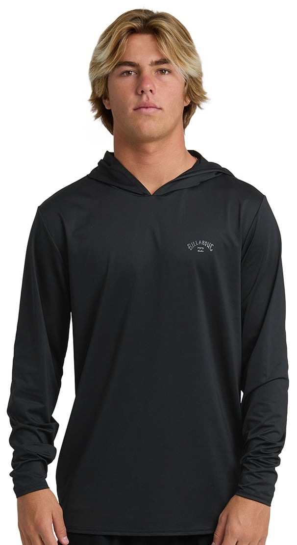 Billabong Arch Mesh Loose Fit Hooded Men's Long Sleeve Rash Guard - Black