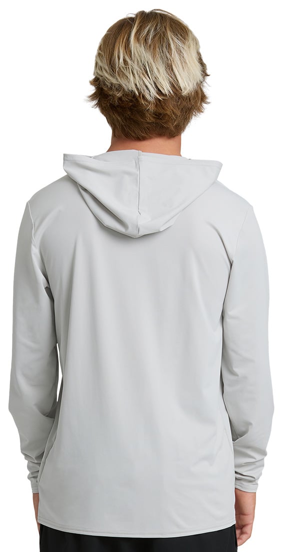 Billabong Arch Mesh Loose Fit Hooded Men's Long Sleeve Rash Guard - Silver – back view