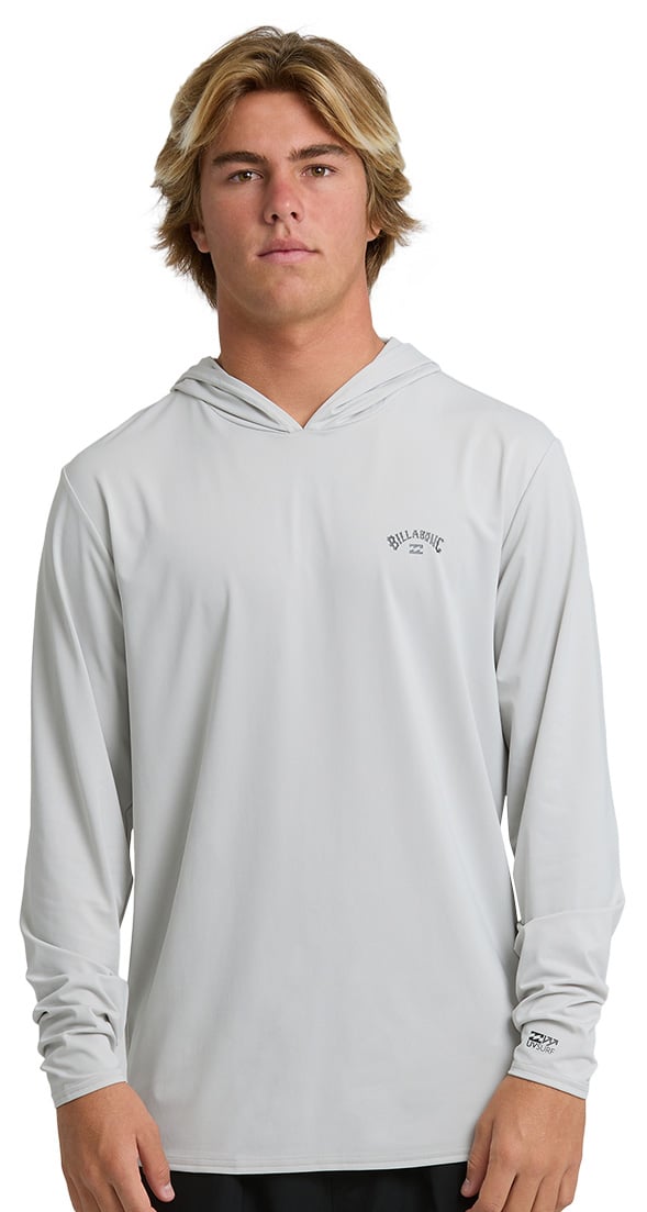 Billabong Arch Mesh Loose Fit Hooded Men's Long Sleeve Rash Guard - Silver