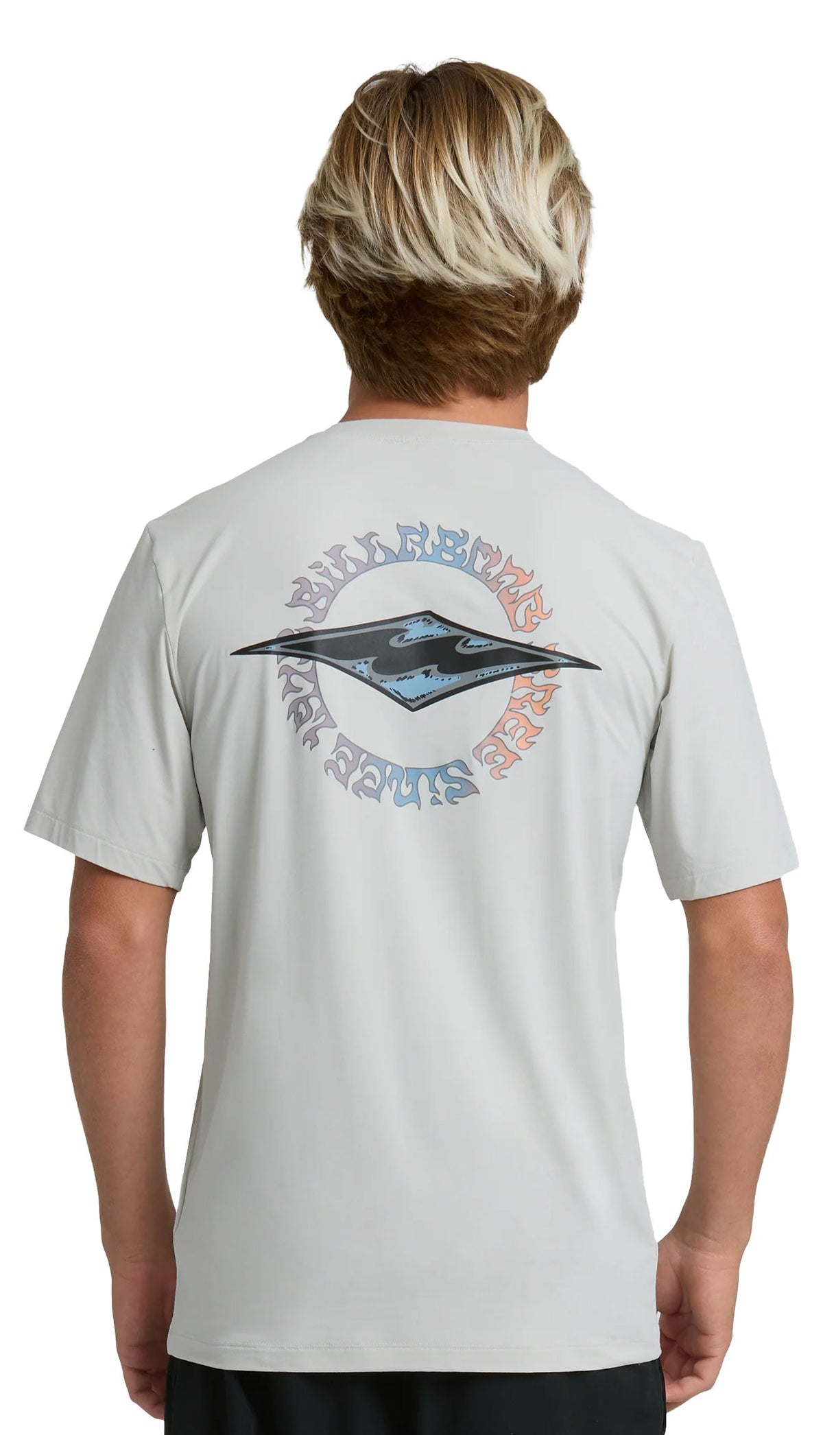 Billabong Hollow Diamond Loose Fit Men's Short Sleeve Surf Tee - Silver – back view