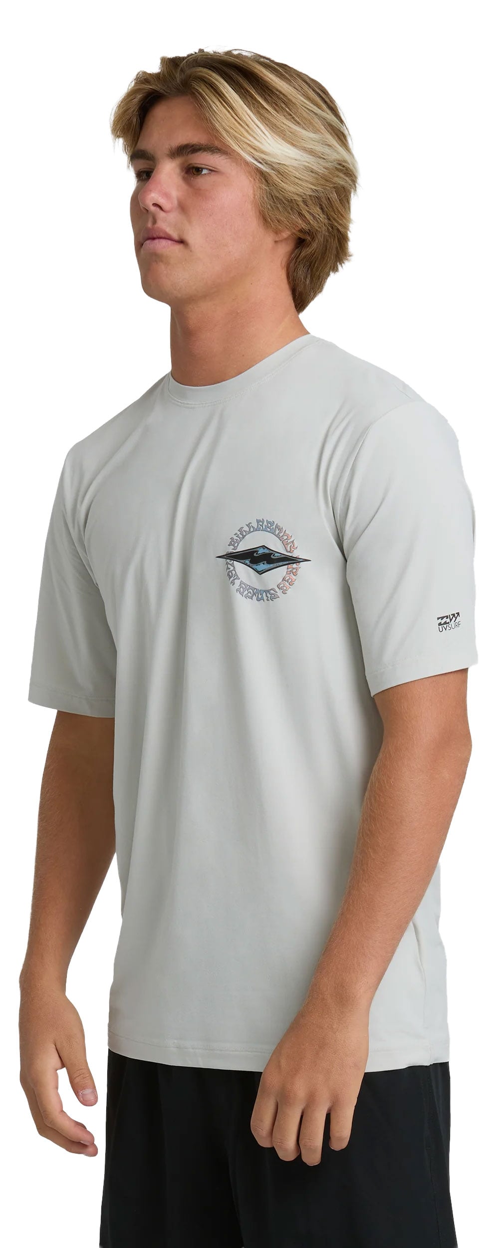 Billabong Hollow Diamond Loose Fit Men's Short Sleeve Surf Tee - Silver – alternate view 1