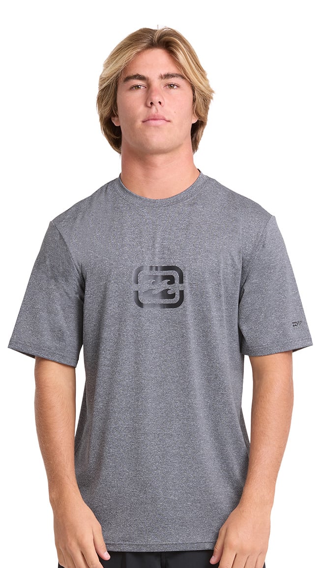 Billabong All Day Wave Loose Fit Men's Short Sleeve Surf Tee - Light Grey Heather