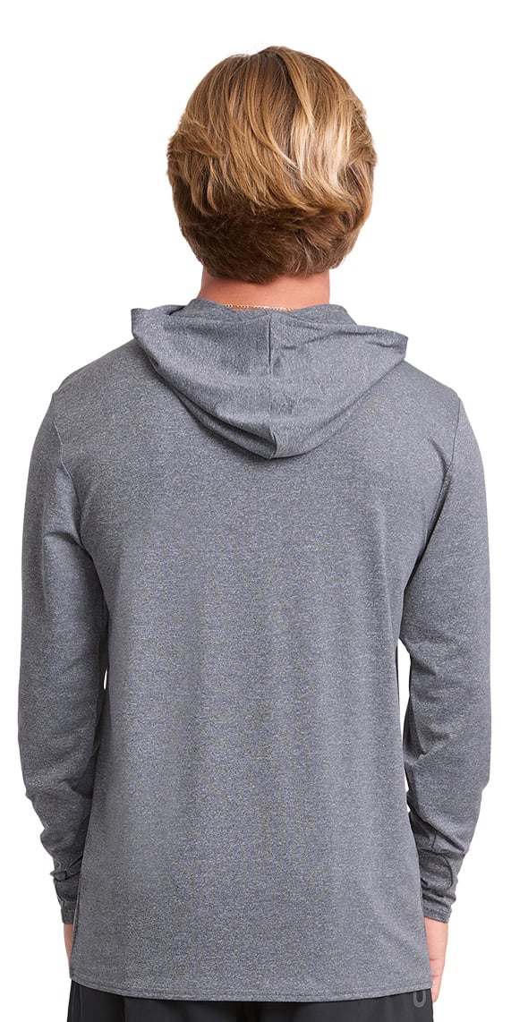 Billabong Arch Mesh Loose Fit Hooded Men's Long Sleeve Rash Guard - Light Grey Heather – back view