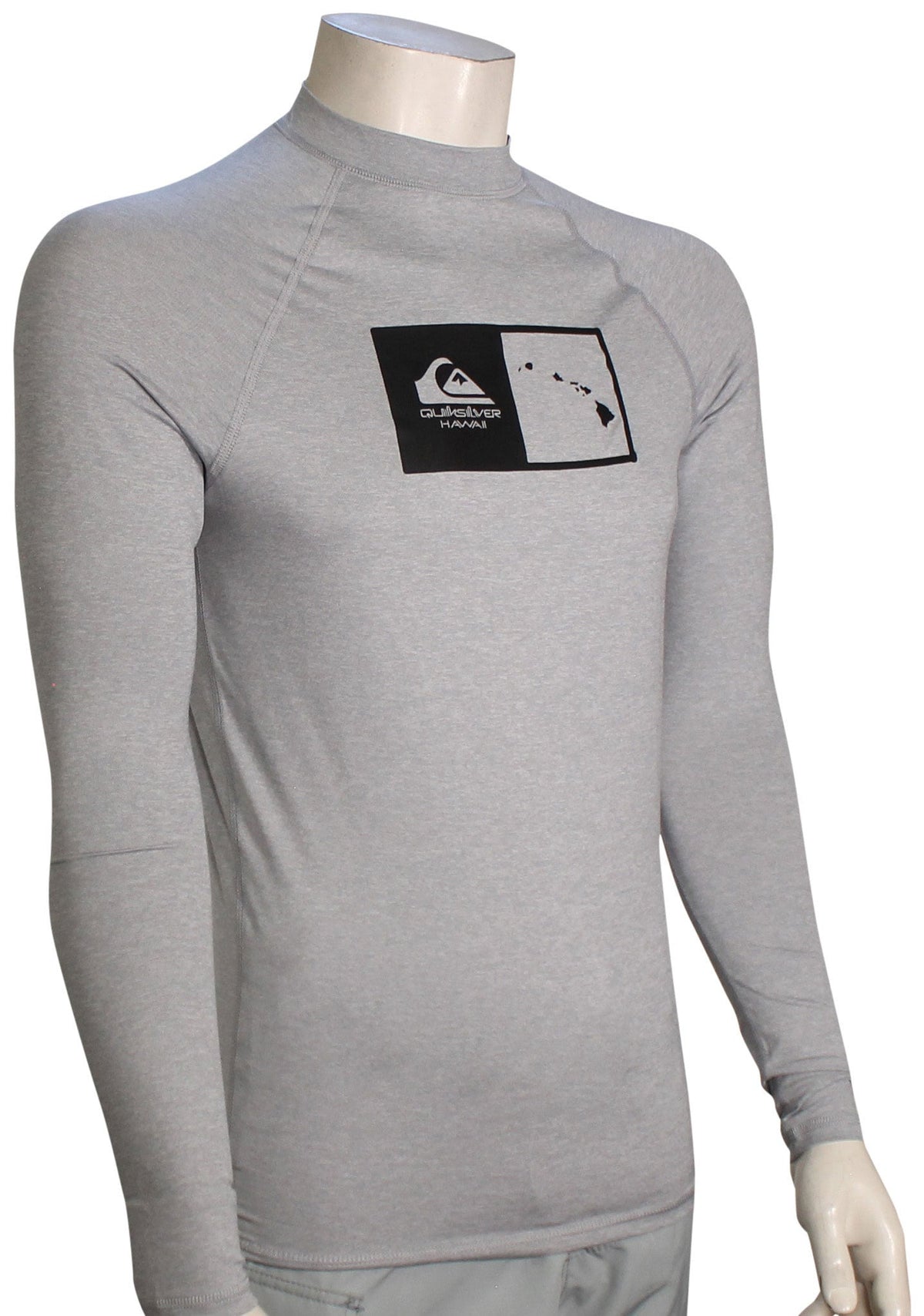 Quiksilver Hawaii Double Down LS Rash Guard - Sleet Heather