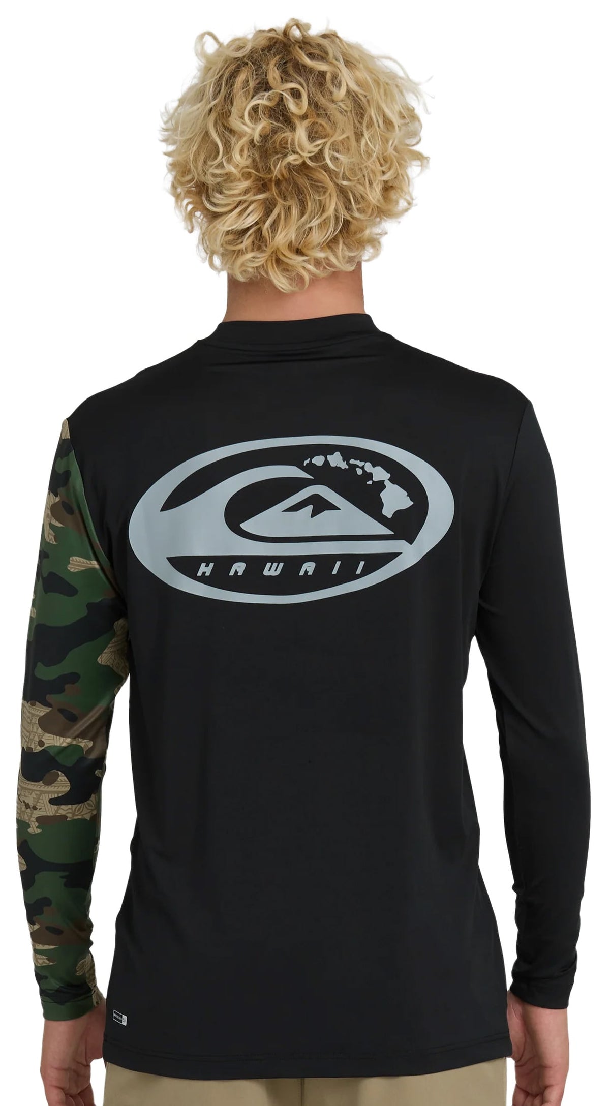 Quiksilver Hawaii Everyday LS Surf Shirt - Black Camo – back view