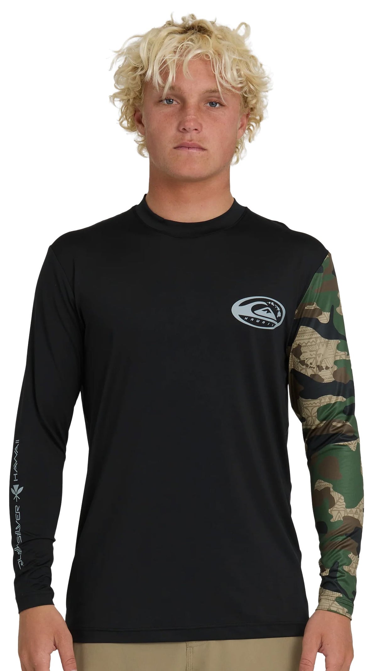 Quiksilver Hawaii Everyday LS Surf Shirt - Black Camo