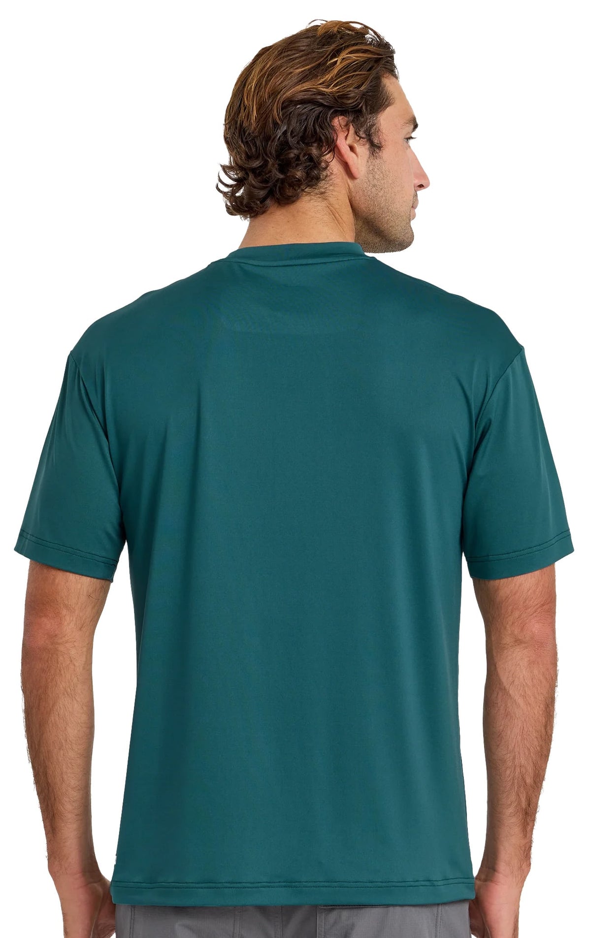 Quiksilver DNA Logo UPF 50 Men's Short Sleeve Surf Shirt - Mediterranea – back view