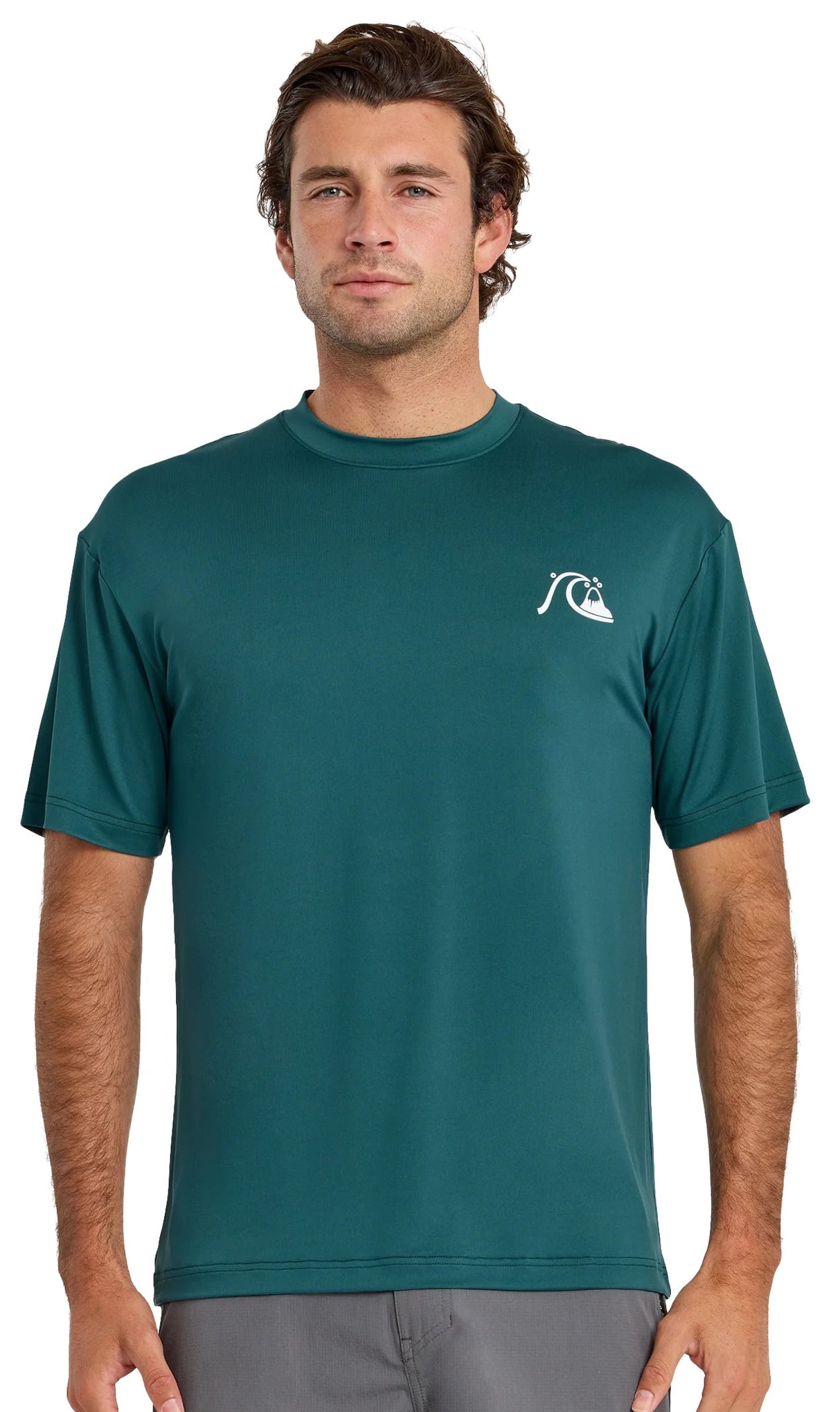 Quiksilver DNA Logo UPF 50 Men's Short Sleeve Surf Shirt - Mediterranea