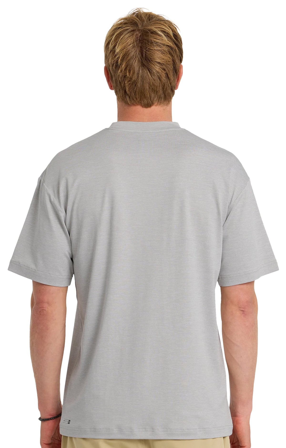 Quiksilver Everyday Men's Short Sleeve Surf Shirt - Light Grey Heather – back view