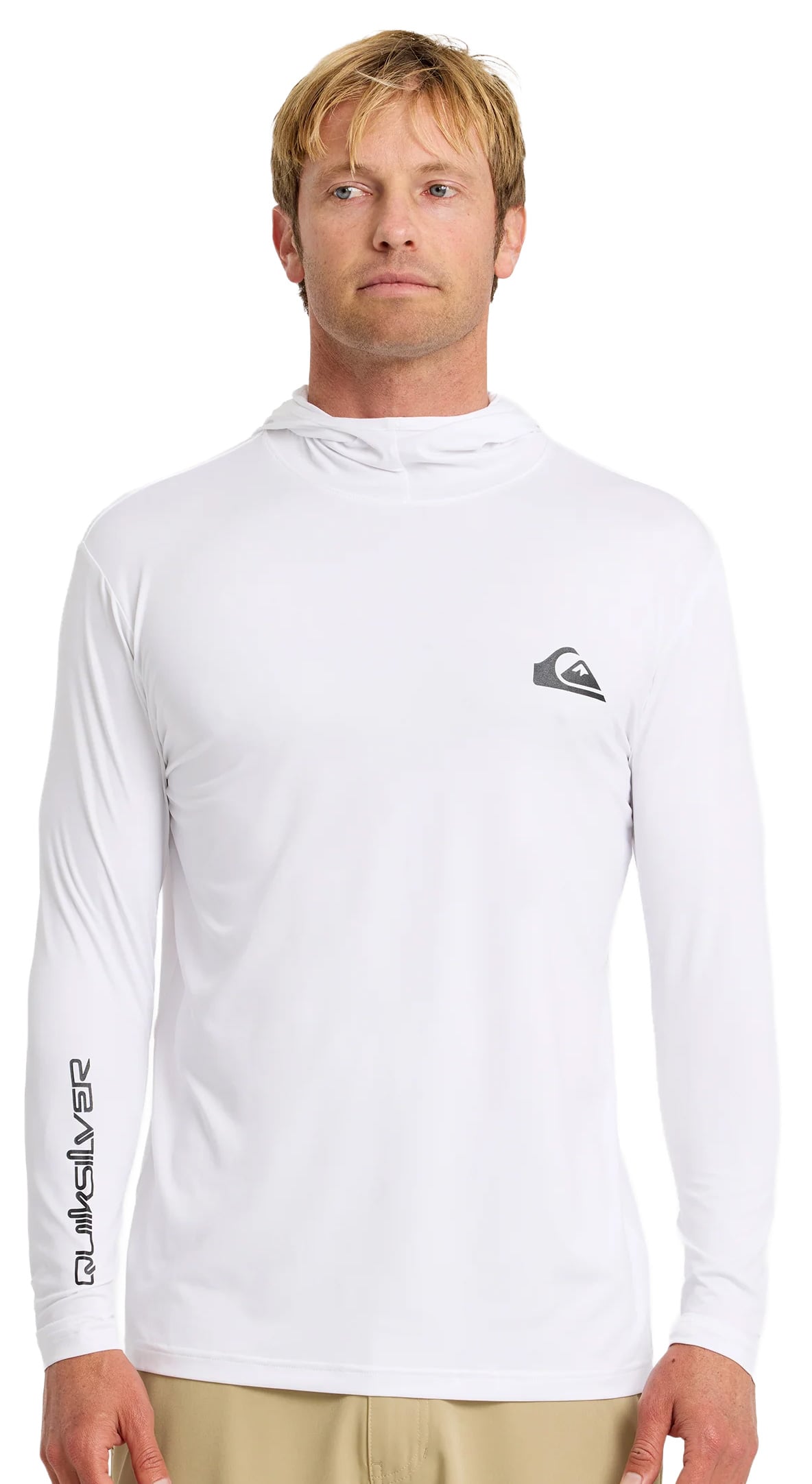 Quiksilver Everyday Hooded UPF 50 Men's Long Sleeve Surf Shirt - White