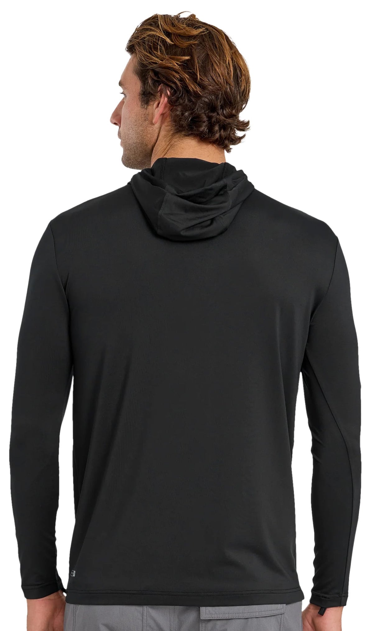 Quiksilver Everyday Hooded UPF 50 Men's Long Sleeve Surf Shirt - Black – back view