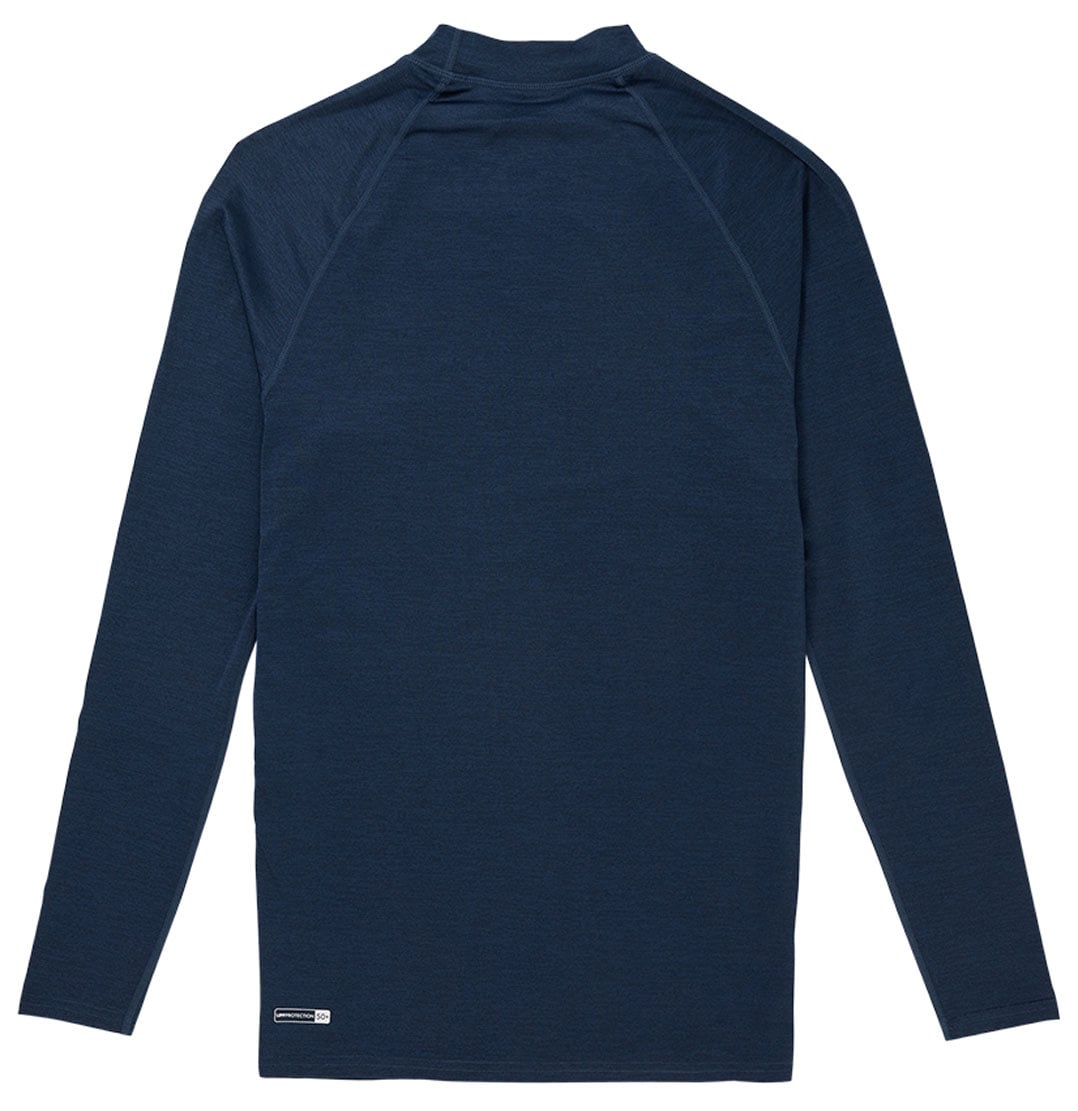 Quiksilver Men’s Everyday UPF 50 Long Sleeve Rashguard - Performance Fit Surf Shirt, Navy Heather – back view