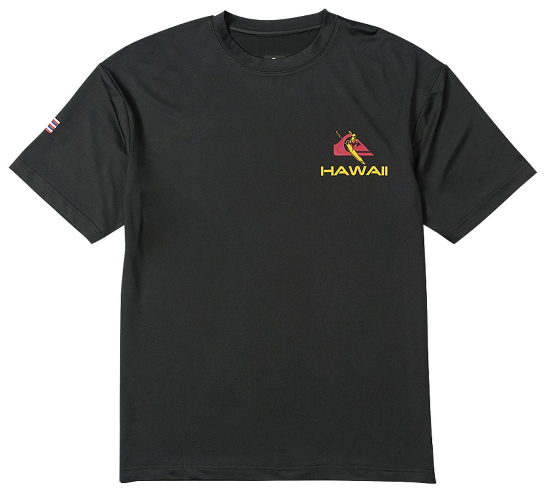 Quiksilver Hawaii Everyday Men's Short Sleeve Sun Shirt - Performance Fit Surf Shirt, Black