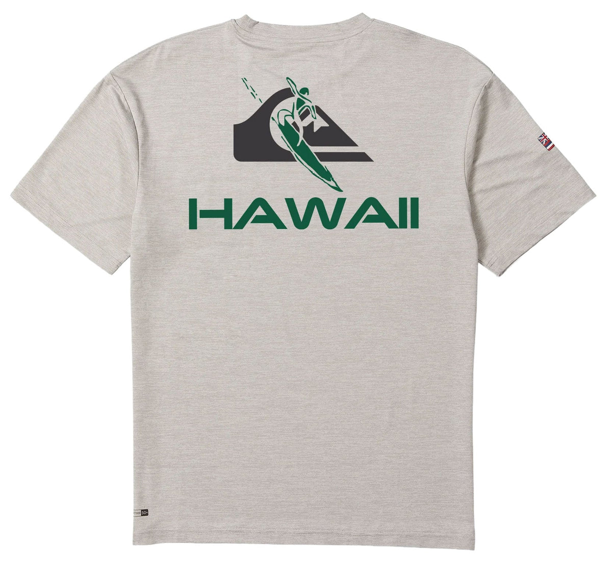 Quiksilver Hawaii Everyday Men's Short Sleeve Sun Shirt - Performance Fit Surf Shirt, Light Grey Heather – back view