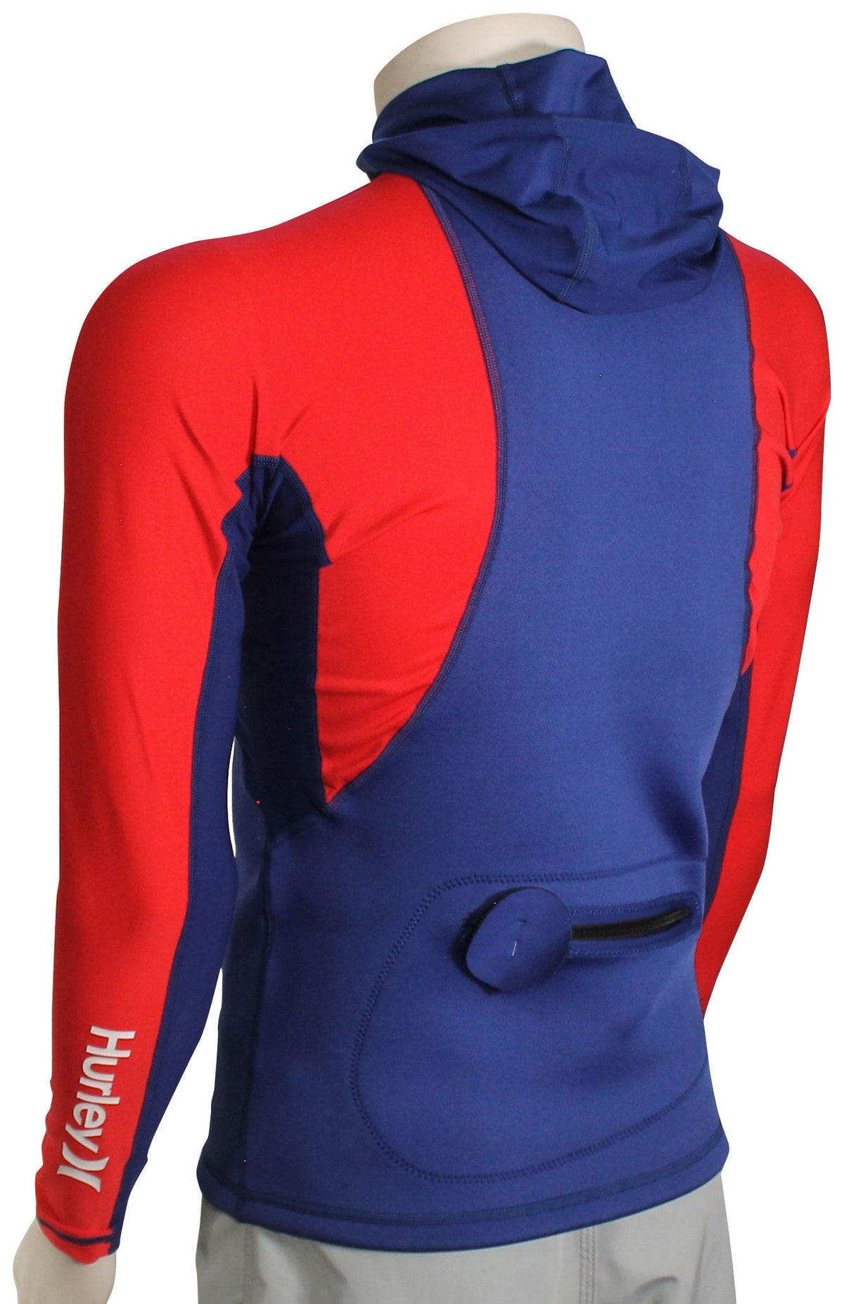 Hurley Coast Guard 2MM LS Hooded Surf Jacket - Deep Royal Blue – back view