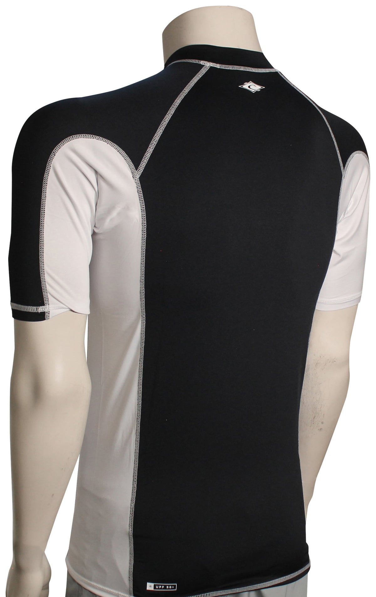 Rip Curl Fade Out SS Rash Guard - Black / White – back view