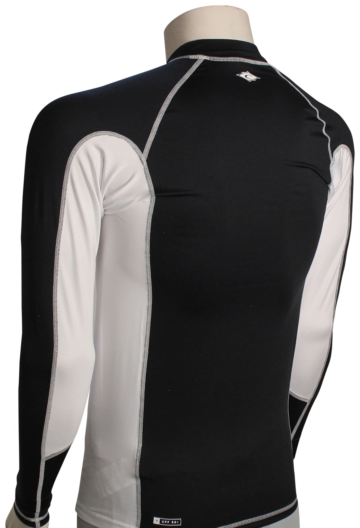 Rip Curl Fade Out LS Rash Guard - Black / White – back view