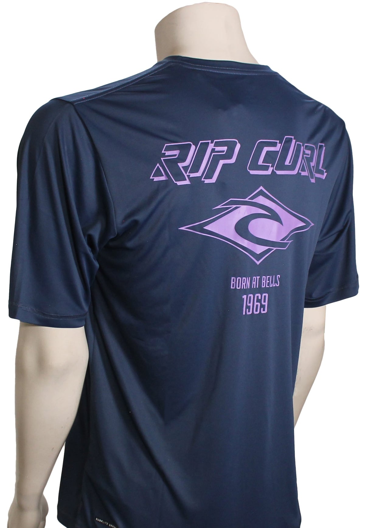Rip Curl Icons Surflite SS Surf Shirt - Washed Navy – back view