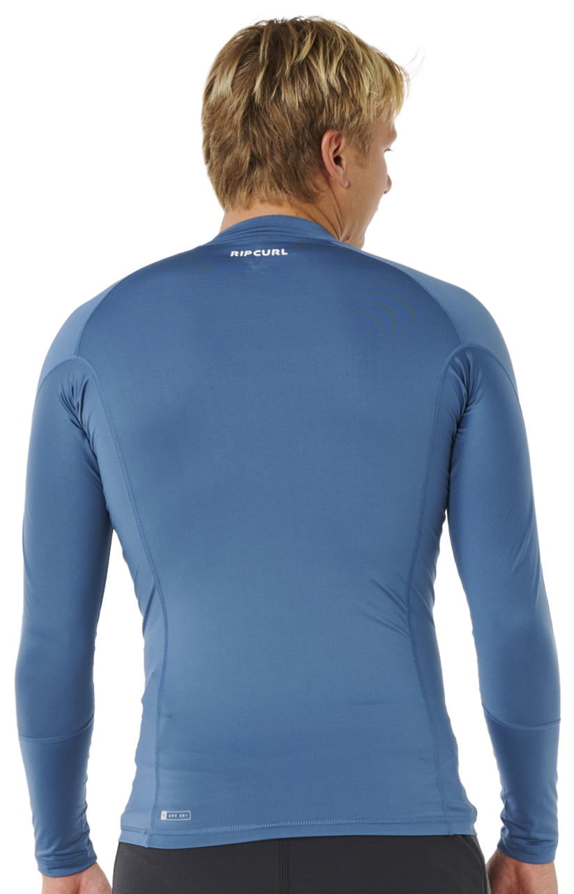 Rip Curl Waves UPF Performance Men's Long Sleeve Rash Guard - Bluefin – back view