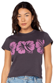 Roxy Flower Block 90's Women's T-Shirt - Phantom Flower Block