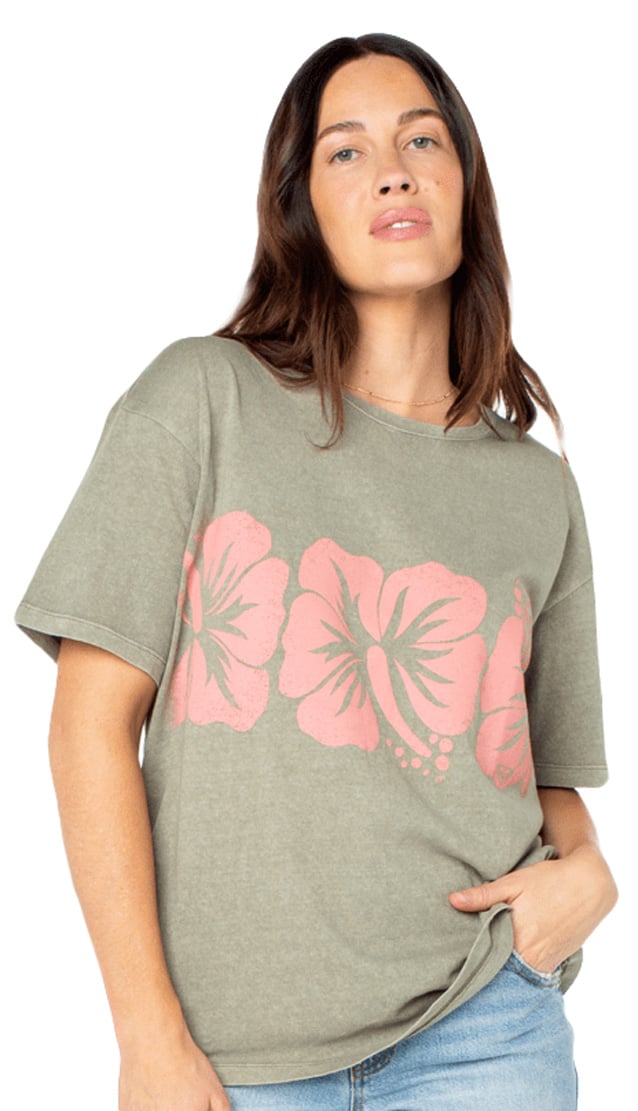 Roxy Flower Block Women's T-Shirt - Vetiver