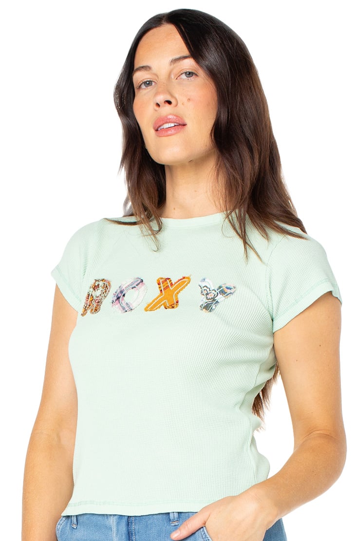 Roxy 90's Baby Women's T-Shirt - Cameo Green