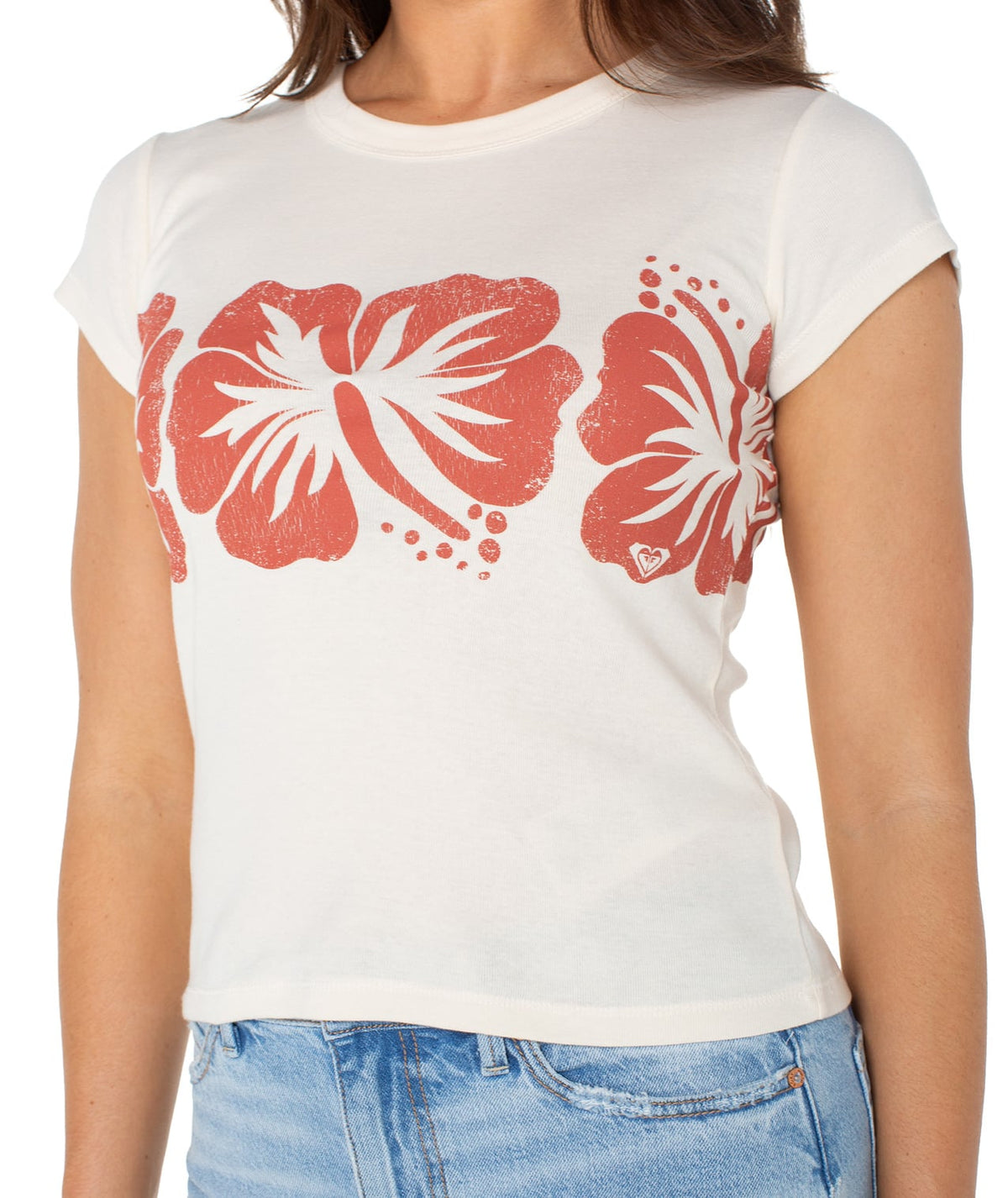 Roxy Flower Block Women's T-Shirt - Egret Flower Block – alternate view 1
