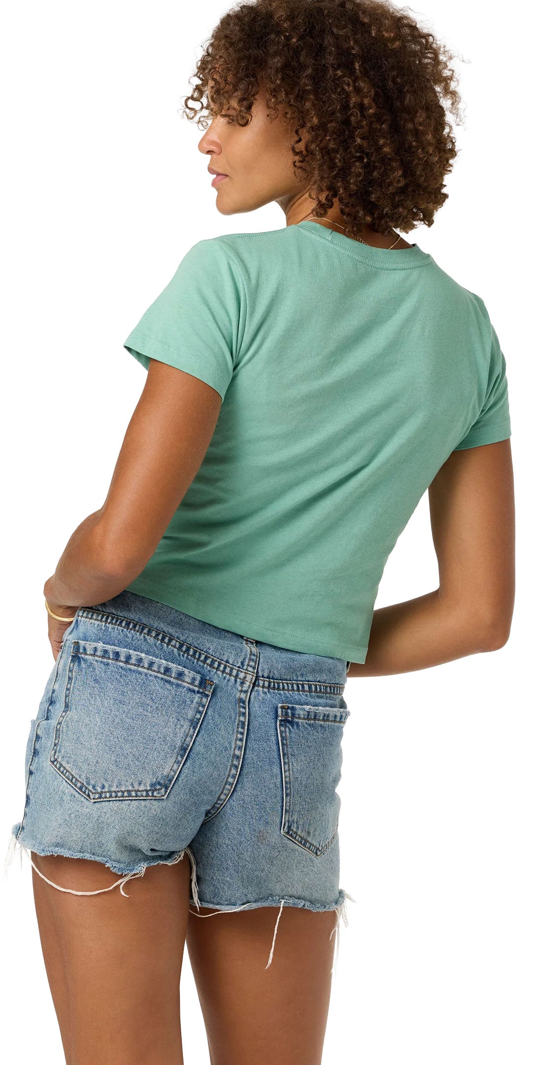 O'Neill Retro Stripe Women's Fitted Tee - Green – back view