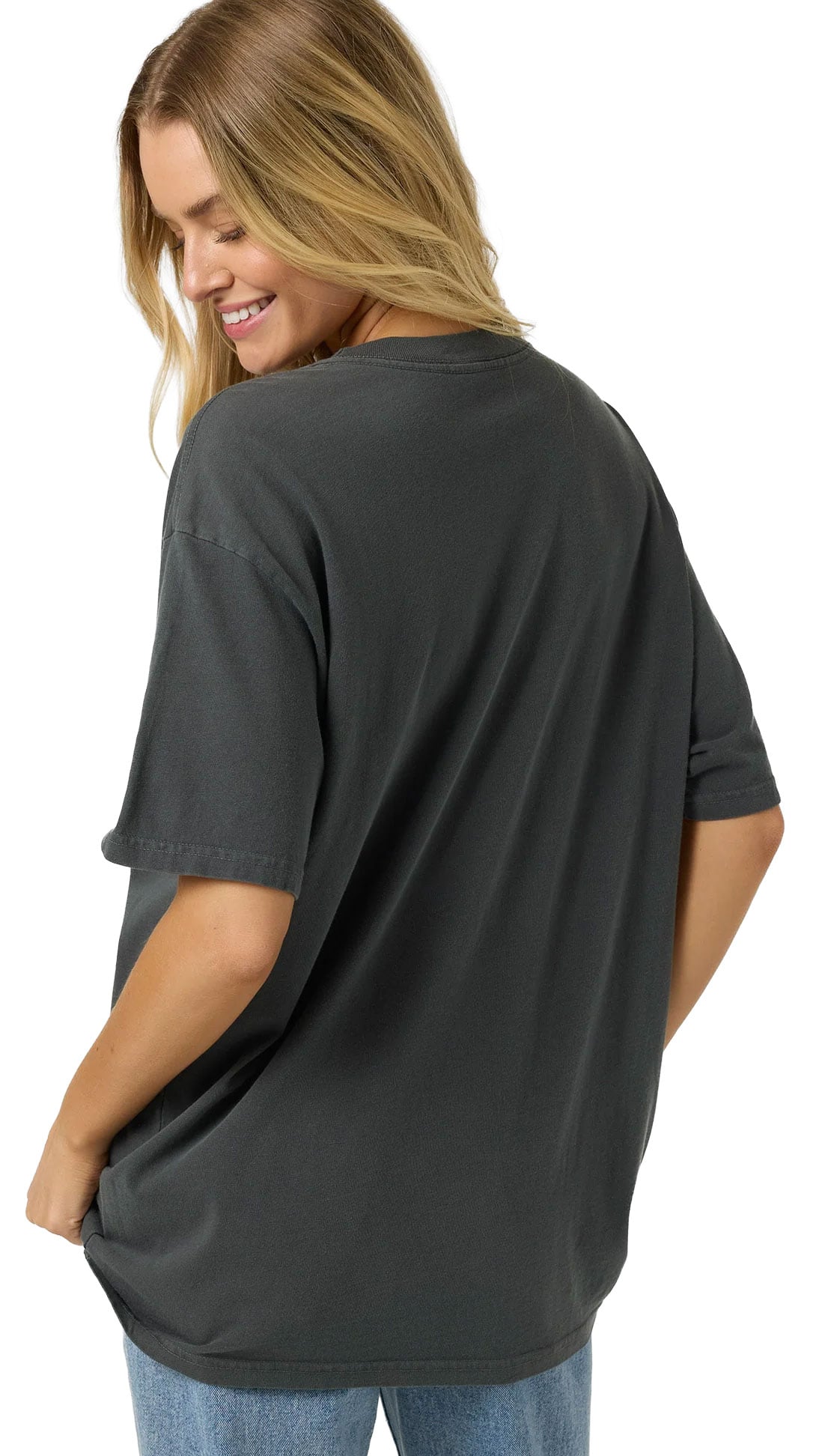 O'Neill O'Riginals Wave Tone Oversized Women's Tee - Dark Shadow – back view