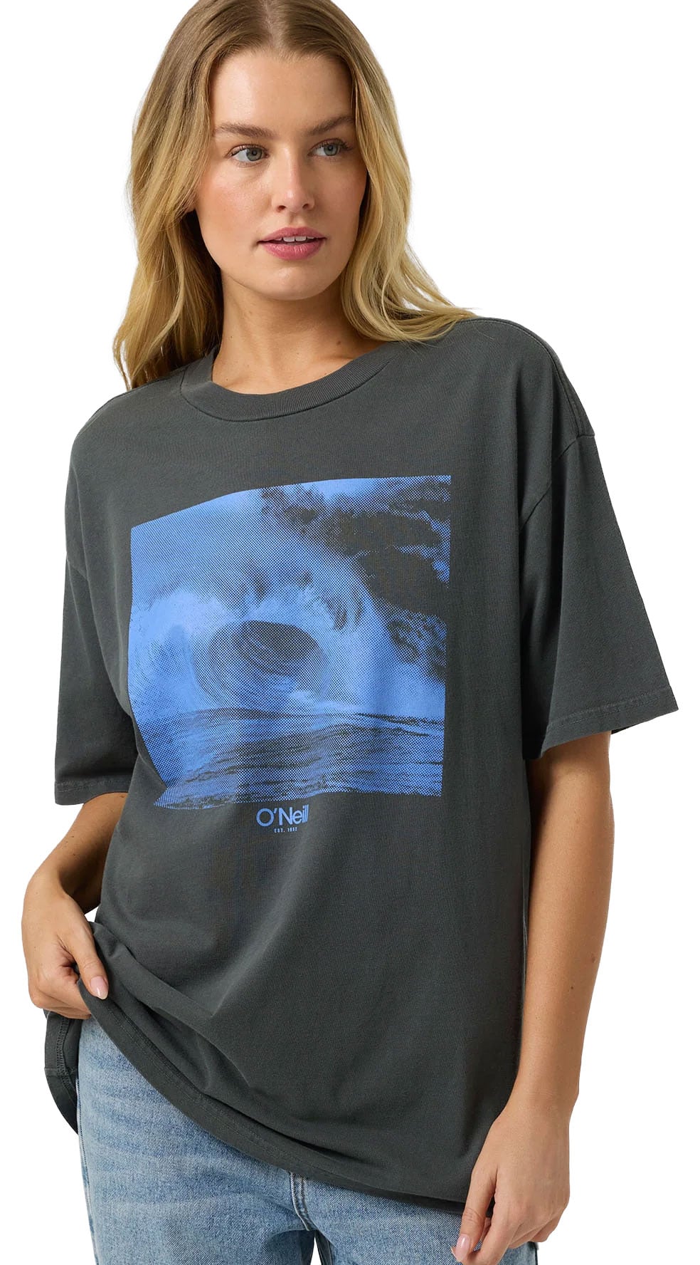 O'Neill O'Riginals Wave Tone Oversized Women's Tee - Dark Shadow